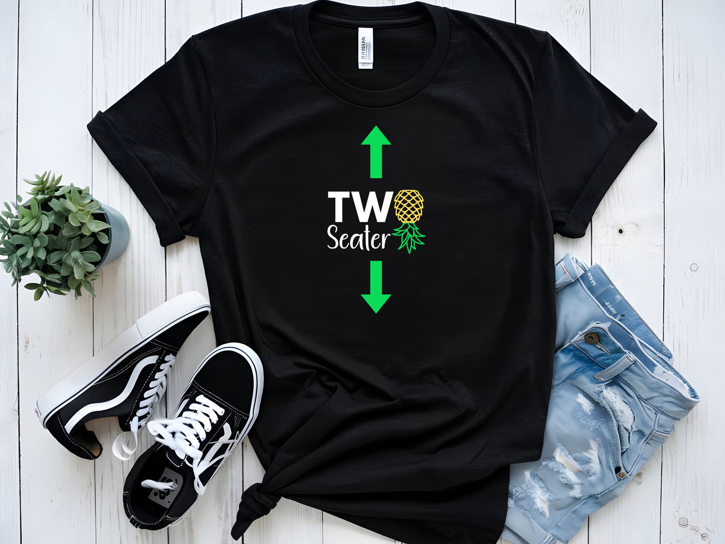 TWO SEATER GREEN GRAPHIC TSHIRT