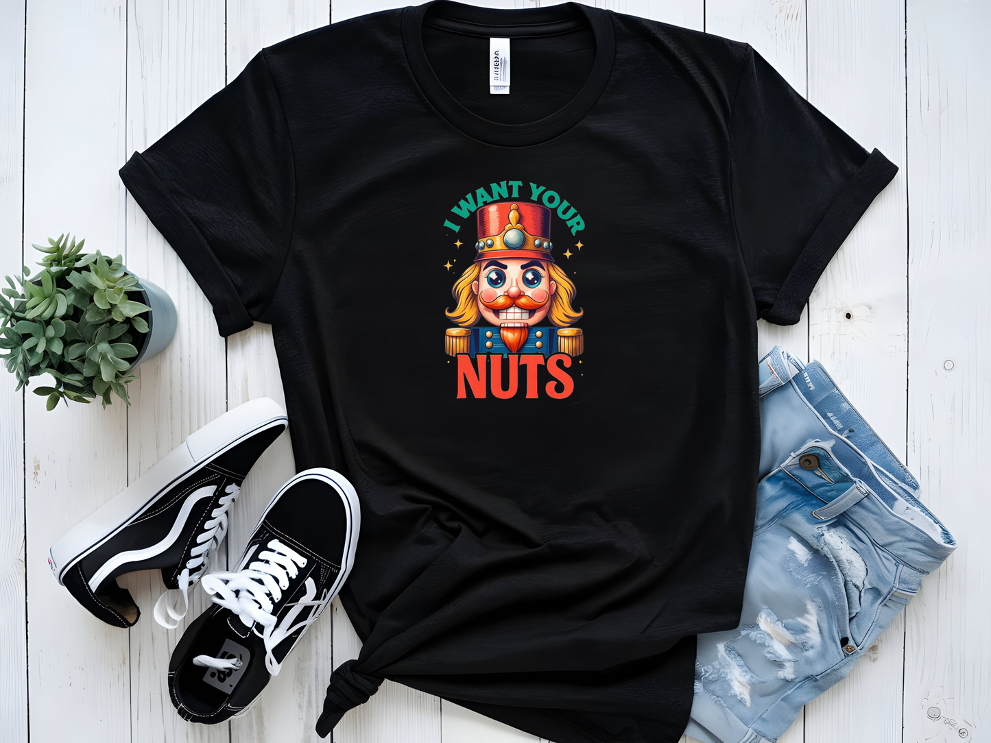 I WANT YOUR NUTS CHRISTMAS GRAPHIC TSHIRT