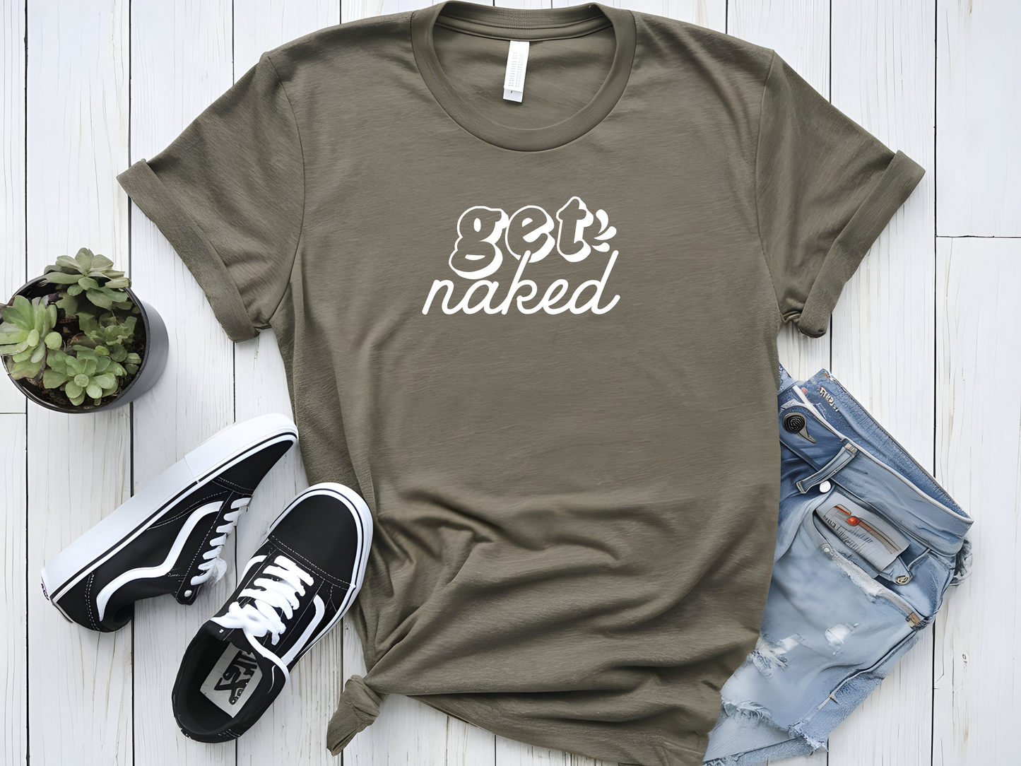 GET NAKED GRAPHIC TSHIRT