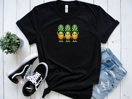 THREE PINEAPPLES GRAPHIC T-SHIRT